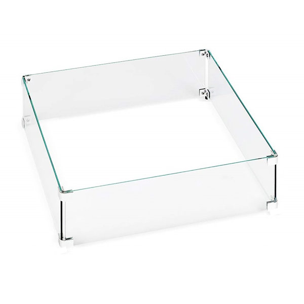 Ebern Designs Icela Patio Heaters Glass Wind Fire Pit Flame Guard